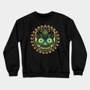 Geometric Sugar Skull Tattoo Graphic Crewneck Sweatshirt